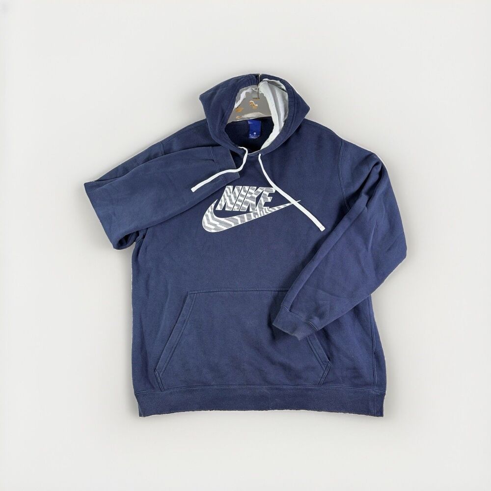 Nike Pullover Hoodie Mens XL Navy Blue Activewear Gym Running Logo Athletic